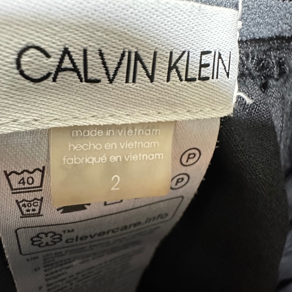 Calvin‎ Klein Black Ankle Dress Pants Womens 2 Stretch Tapered - Picture 7 of 14